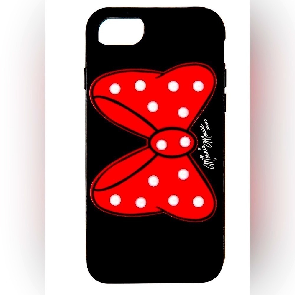 100% Authentic- Used- Disney iPhone 8 Plus Case - Minnie Mouse Red Bow Kickstand